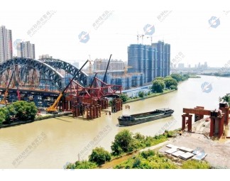 浙江湖州南林大桥系杆拱桥顶推施工